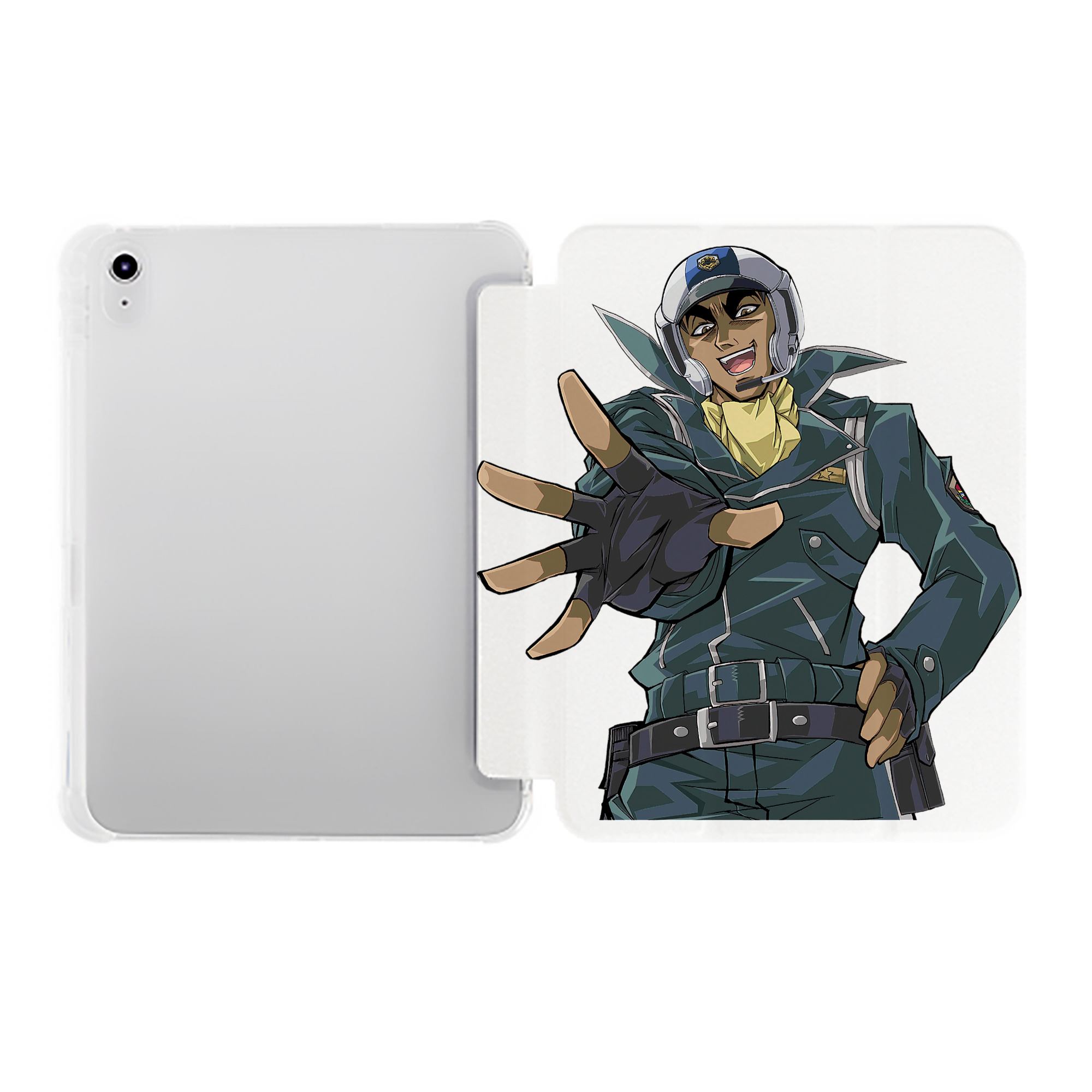 （画像用） 遊☆戯☆王 Yu-Gi-Oh! IPad ケース ペン収納付き 三つ折りスタンド PUレザー×シリコン 対応機種9.5/10.5/10.9インチ